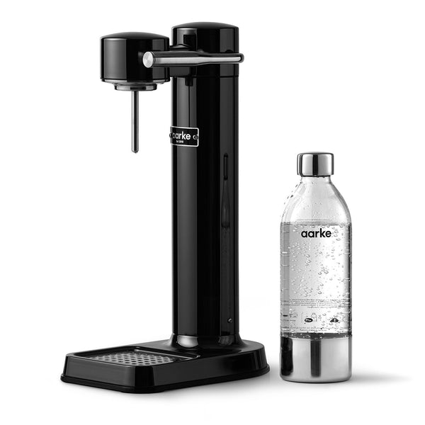 Aarke Sparkling Water Carbonator III in Black Chrome with Aarke PET Water Bottle