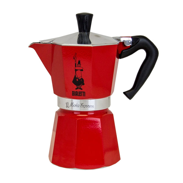 Bialetti Moka Express Stovetop 6-Cup Espresso Maker, Red