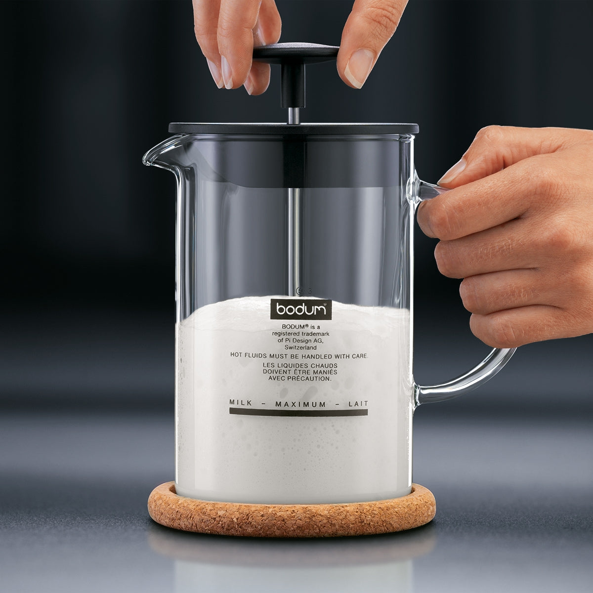 Bodum Latteo Manual Milk Frother 8oz Dishwasher Safe - New