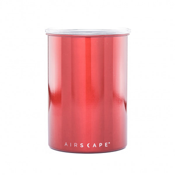 Airscape Medium Stainless Steel 1 lb Coffee Canister, Candy Apple Red
