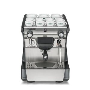 Rancilio Classe 5 S1 Espresso Machine with mugs on warming tray