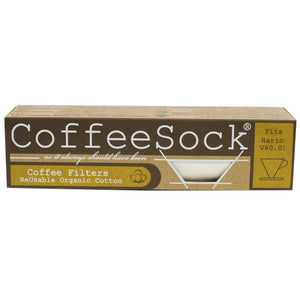 Coffee Sock Reusable Hario V60.01 Filters, 2 Pack
