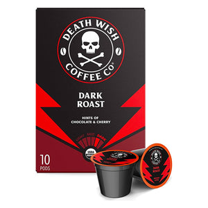 Death Wish Dark Roast Single Serve Coffee, 10 Pack 