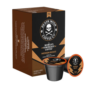 Death Wish Medium Roast Single Serve Coffee, 10 Pack