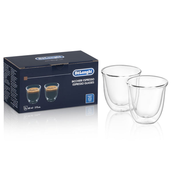 DeLonghi Bicchieri Glass Espresso Cups, Set of 2