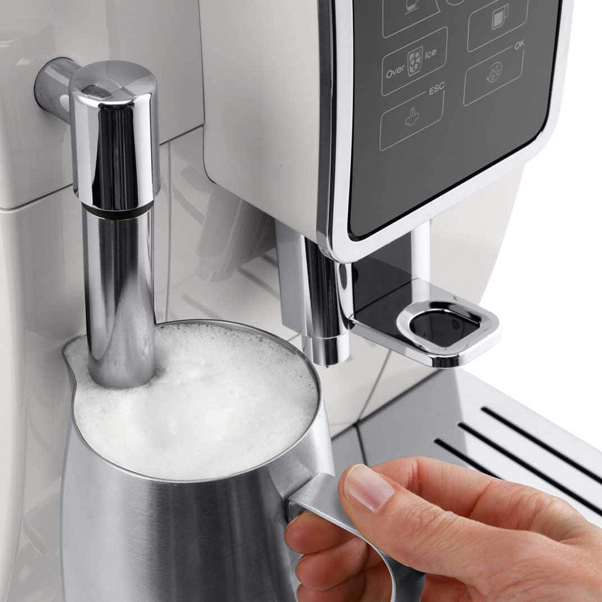 DeLonghi Dinamica Automatic Iced Coffee & Espresso Machine, White