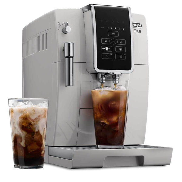 DeLonghi Dinamica Automatic Iced Coffee & Espresso Machine brewing iced coffees
