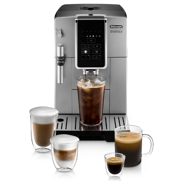 DeLonghi Dinamica Automatic Iced Coffee & Espresso Machine, Silver #ECAM3502SB