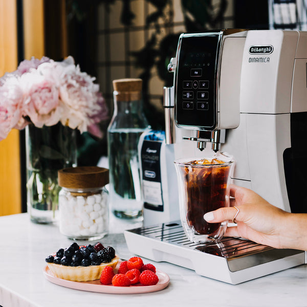 DeLonghi Dinamica Automatic Iced Coffee & Espresso Machine, White #ECAM35020W