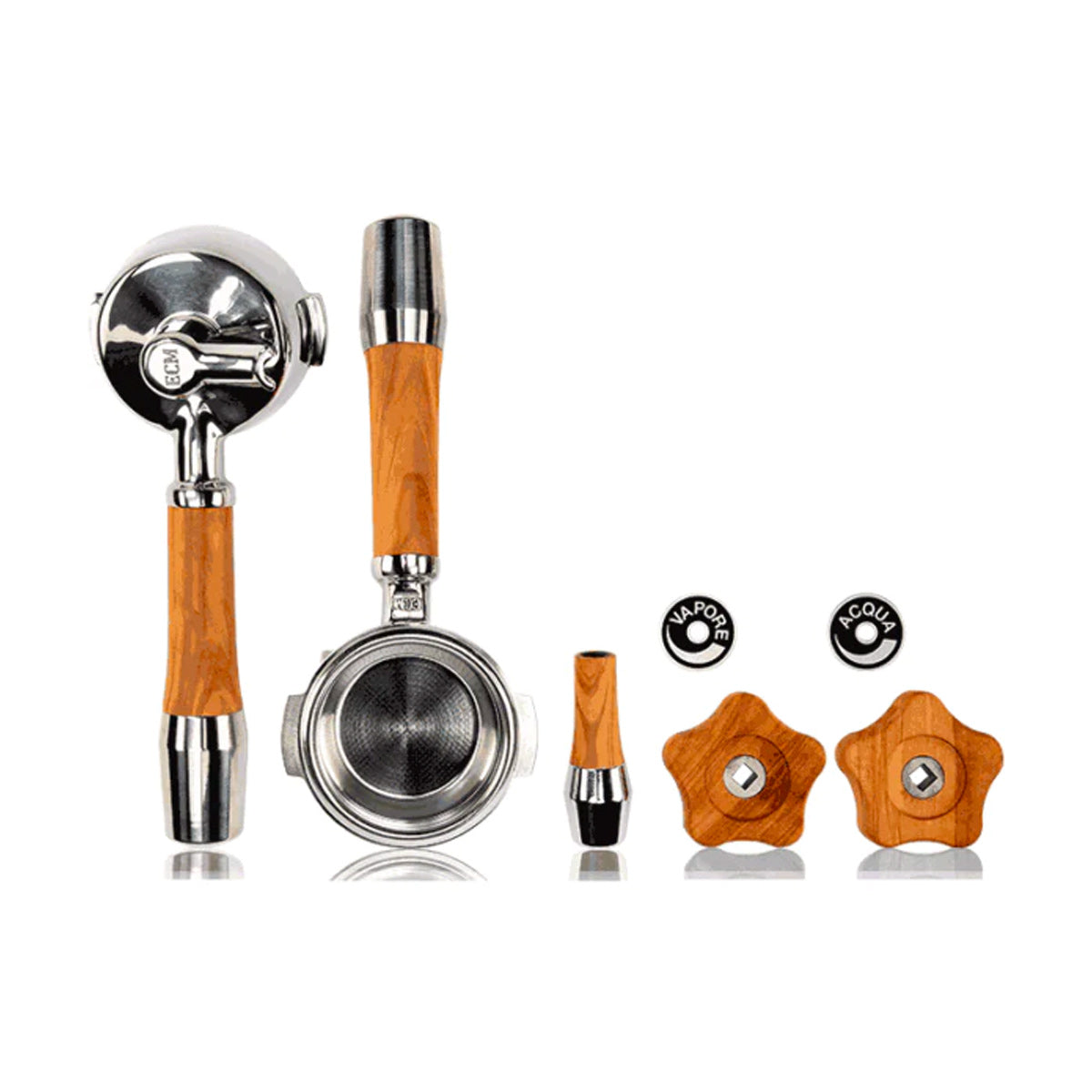 ECM Handle Set for Rotary Valve Machine, Olive Wood #89495 – ECS Coffee
