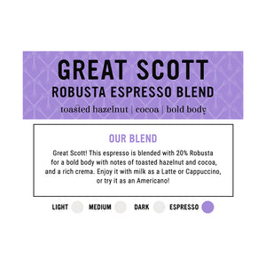 I.XXI Great Scott Robusta Espresso Blend Whole Bean Coffee, 12 oz.
