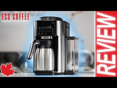 Machine à café automatique DeLonghi TrueBrew, en acier inoxydable avec carafe thermique