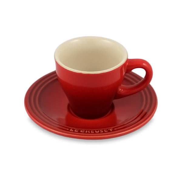 Le Creuset Stoneware Espresso Cups, Set of 2 Cerise ECS Coffee Inc.