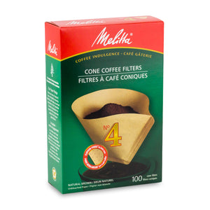 Melitta #4 Cone Filter Paper Natural Brown 100 Count