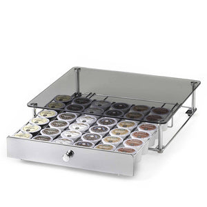 Nifty Solutions Coffee Pod Rolling Drawer with Glass Top