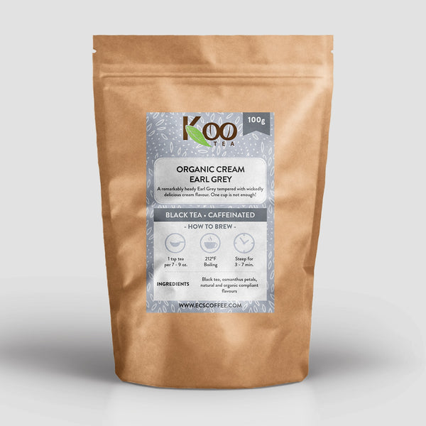 KOO Tea Organic Cream Earl Grey Black Tea, 100g