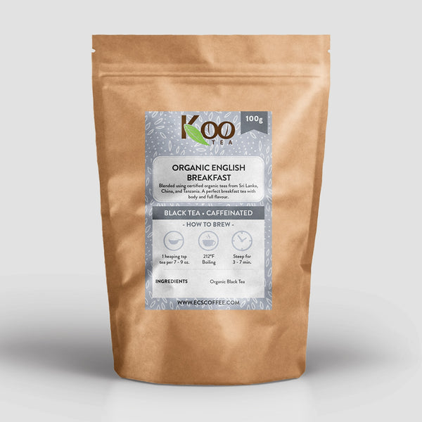 KOO Tea Organic English Breakfast Black Tea, 100g