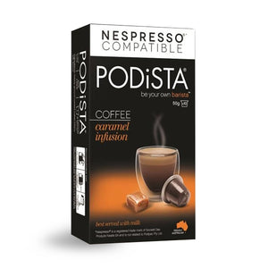 PODiSTA Caramel Infusion Coffee Nespresso Compatible Capsules, 10 Pack