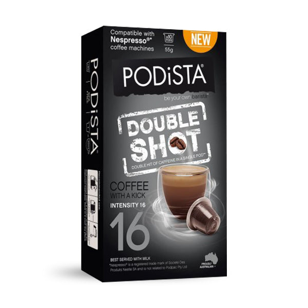 PODiSTA Double Shot Nespresso Compatible Capsules, 10 Pack