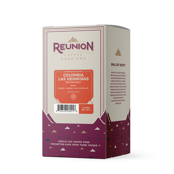 Reunion Coffee Roasters Colombia Las Hermosas Coffee Pods 16 Pack