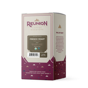 Reunion Coffee Roasters Organic French Roast Coffee Pods, 16 Pack