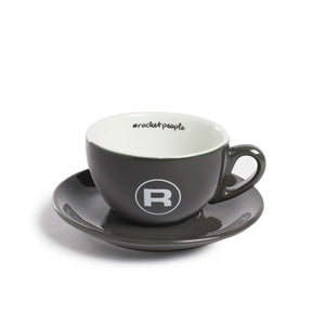 Rocket Cappuccino Cup and Saucer Set of 6, Grey