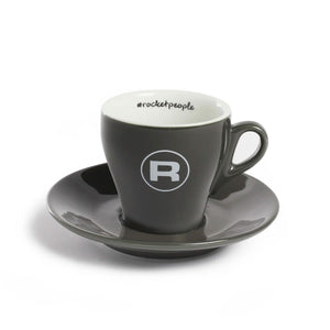 Rocket Espresso Cup and Saucer Set of 6, Grey