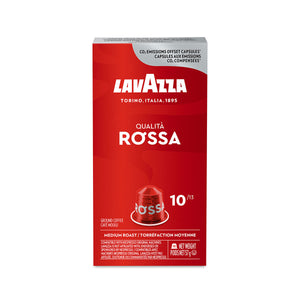 Lavazza Qualità Rossa Aluminum Nespresso Compatible Capsules 10 Pack