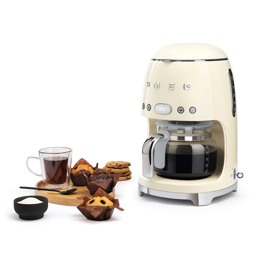 Smeg 50s Style Drip Filter Coffee Machine, Cream DCF02CRUS ECS Coffee