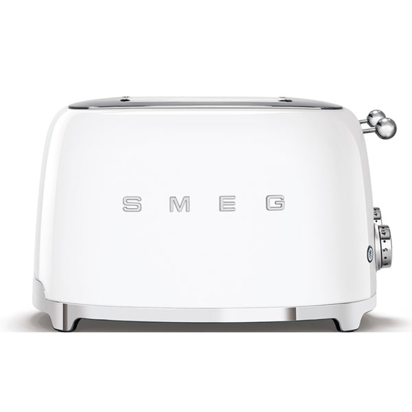 Smeg 4 Slice Extra Wide Toaster TSF03WHUS, White ECS Coffee