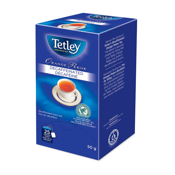 Tetley Orange Pekoe Decaffeinated Tea 25 Count