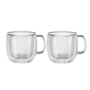 Sweese 5oz Double Wall Glass Espresso Cups Set of 2, Insulated Glass Coffee  Cups with Handle Perfect for Cappuccino, Latte, Tea, Clear Glass Espresso
